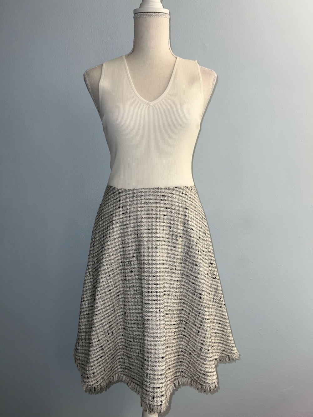 Ted Baker London Cream Tweed A-Line Skirt
